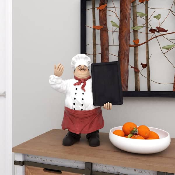 Litton Lane 9 in. x 19 in. Multi Colored Polystone Chef Sculpture