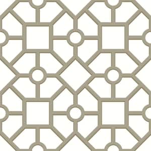 Hedgerow Trellis Taupe/Gold Premium Peel and Stick Wallpaper Roll (Covers 28.18 sq. ft.)