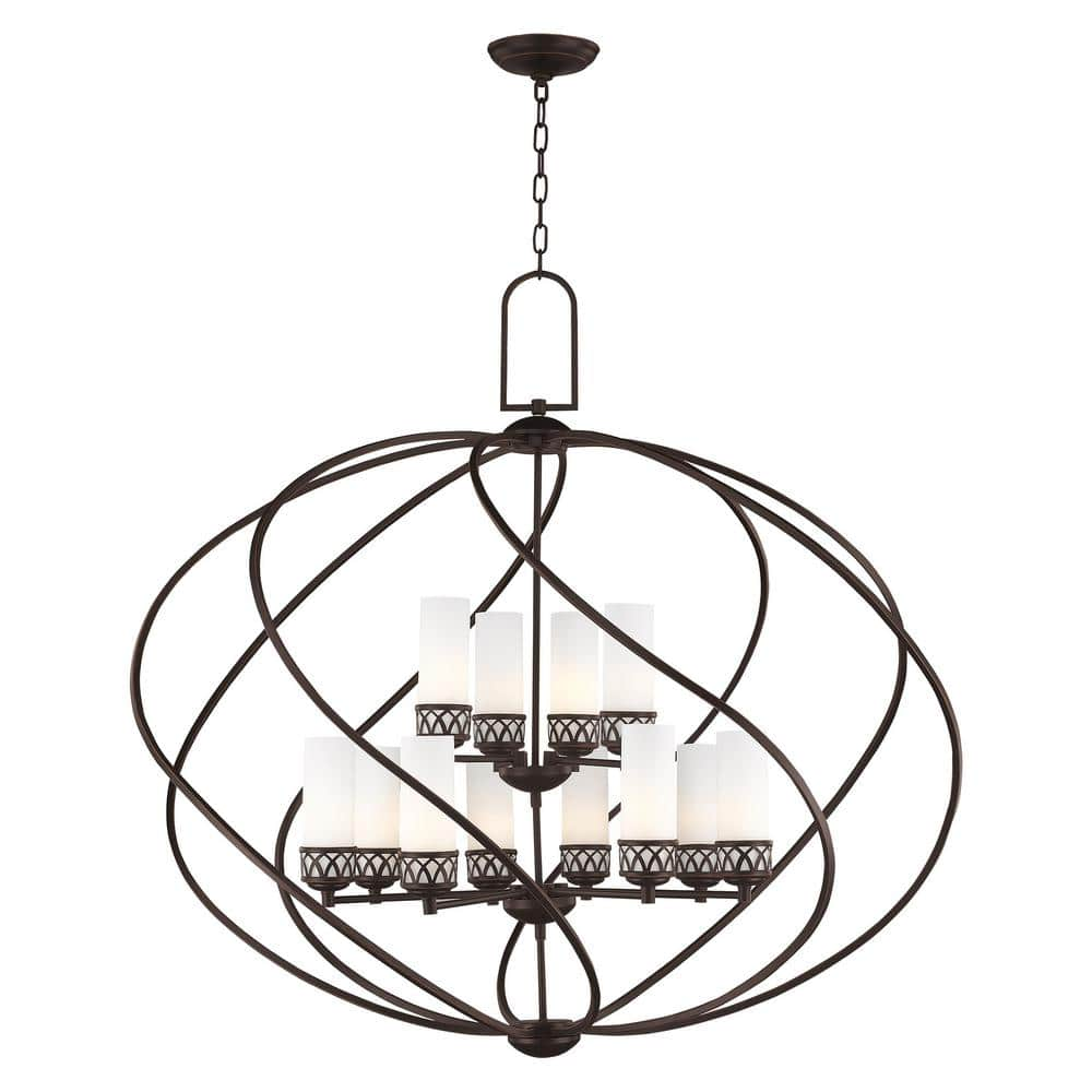 Livex Lighting Westfield 12 Light Olde Bronze Foyer Chandelier 47199-67 -  The Home Depot