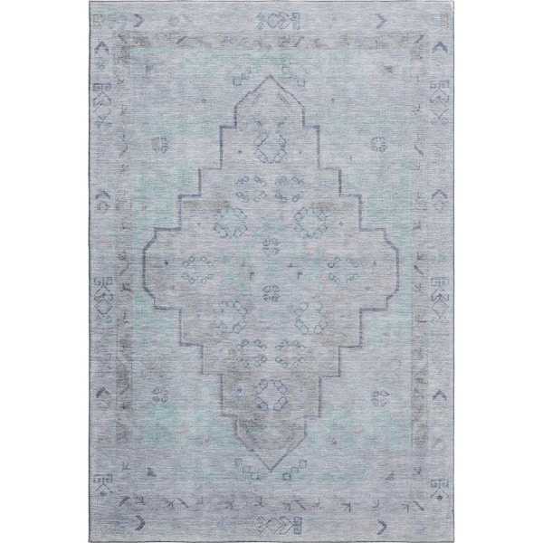 Mayfield Premium Machine Washable Abstract AMF1918 Gray 10 ft. x 14 ft. Area Rug