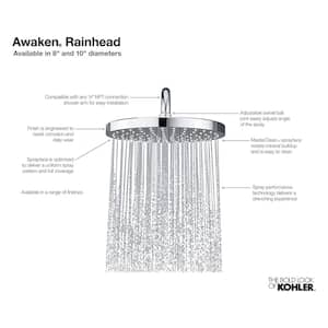 Awaken 1-Spray Patterns with 1.75 GPM 8 in. Ceiling Mount Fixed Shower Head in Vibrant Brushed Moderne Brass