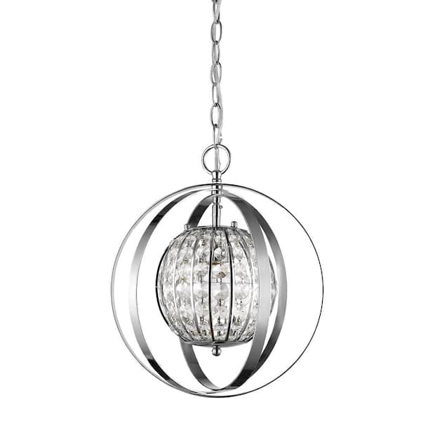 Acclaim Lighting Olivia 1-Light Indoor Polished Nickel with Crystal Pendant