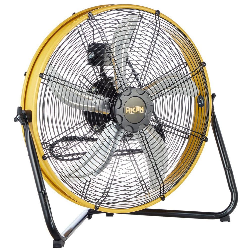 HICFM 20 in. Yellow Shroud Floor Fan, 6300 CFM High Velocity Air Circulator, 1/4 HP IP44 Motor for Garage - UL Listed price history on PriceWatchPro