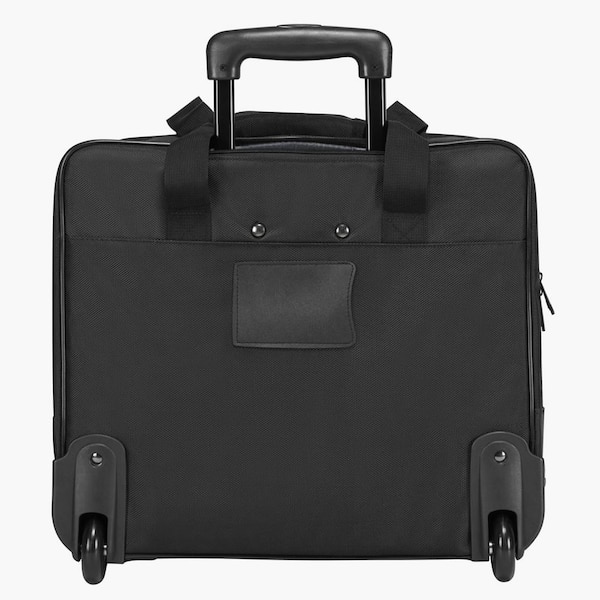 Rolling Laptop Bag, Fits 15.6 in., Wheeled Briefcase with Handle, for Work Travel Office, Men and Women, Black
