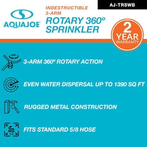 8 in. 360° Indestructible 3-Arm Zinc Rotary Sprinkler