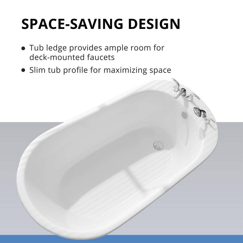 Seneca 60" White Acrylic Freestanding Soaking Tub