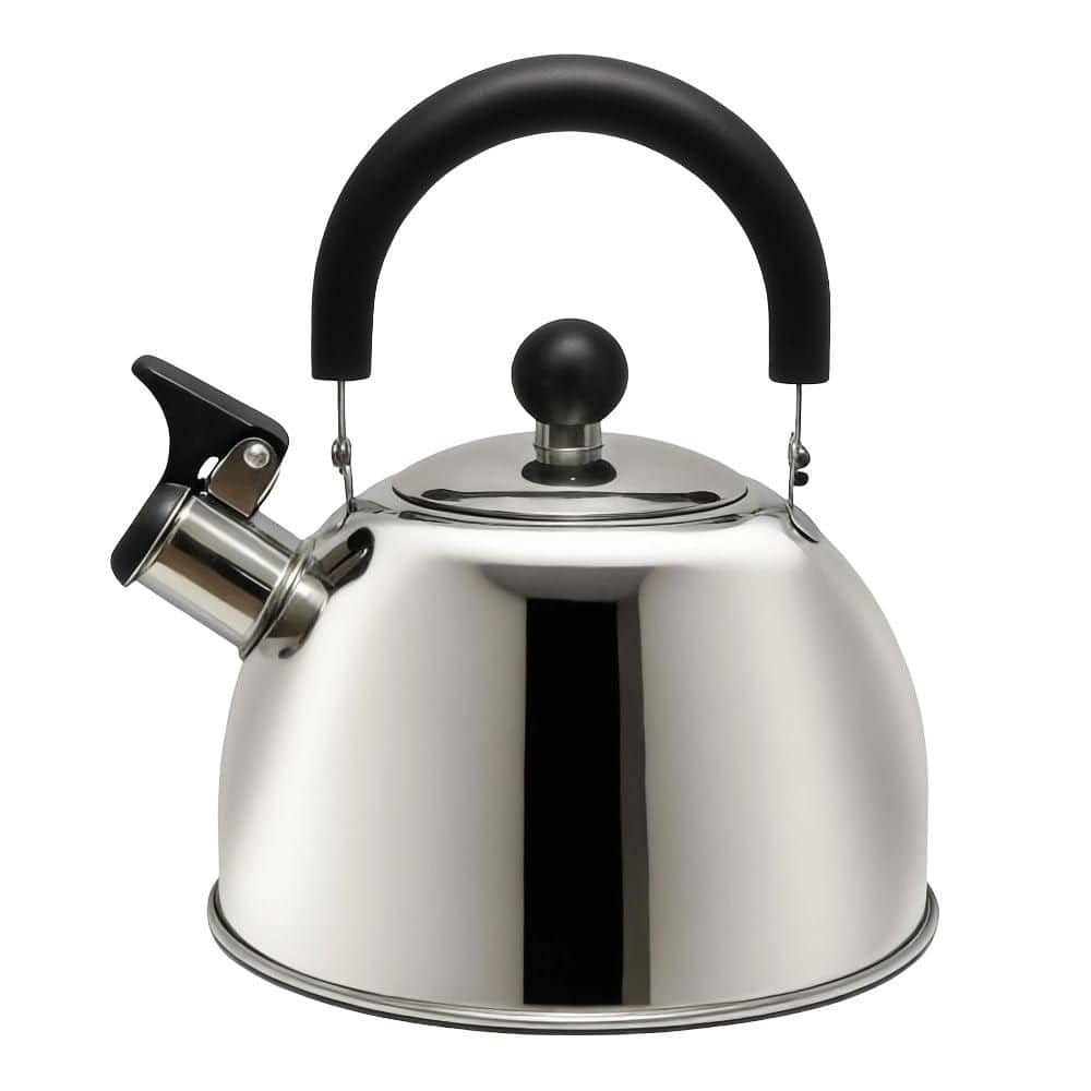 Wudkey 6-Cup Silver Stainless Steel Stovetop Kettle for Gas and