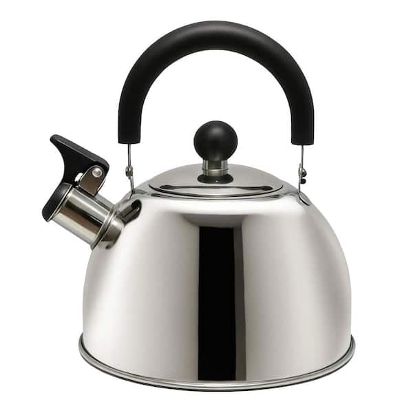 6-Cup Silver Stainless Steel Stovetop Kettle for Gas and Induction Tops, 2 qt. Whistling Tea Kettle, Cool-Touch Handle