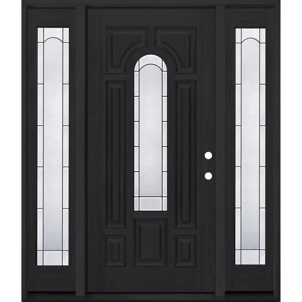 Regency 64 in. x 80 in. CenterLite Empire Glass LHIS Onyx Mahogany Fiberglass Prehung Front Door w/12in.-Full SLs 4-9/16 price history on PriceWatchPro