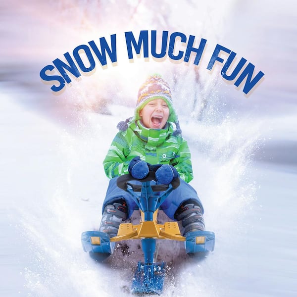 FROSTRUSH Machrus Snow Sled for Kids with Padded Steering Wheel and Twin  Breaks Ski Sled Snow Racer with EasyGrip Pull Rope FRSL-01 - The Home Depot