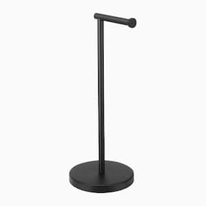 Bathroom Freestanding Toilet Paper Holder Tissue Roll Holder Floor Stand in Matte Black