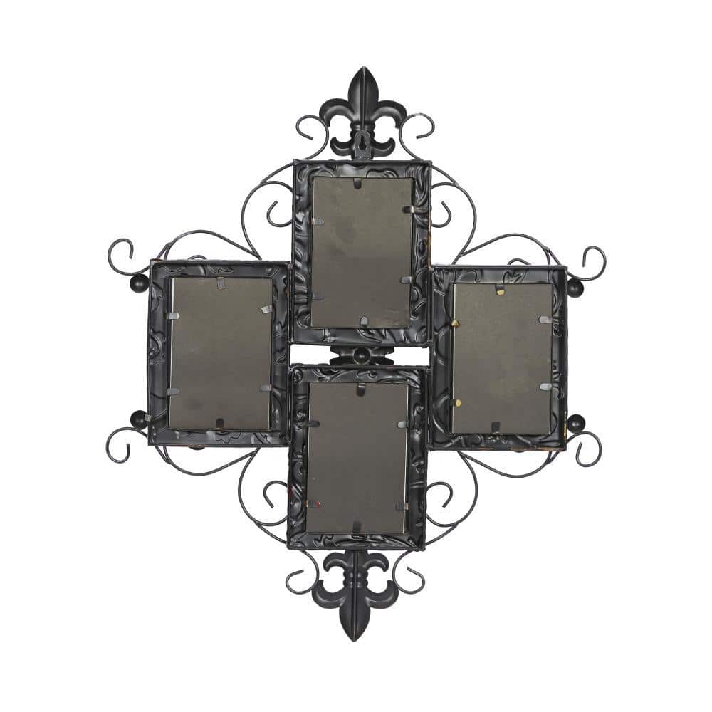 Multi-Colored Iron Scroll Wall Photo Frame with Floral Motif