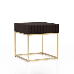 Kapulet 23 in. Walnut and Gold Square Wood Top End Table