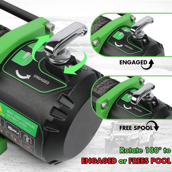STEGODON S2 9500 Lb Electric Winch - 12V Waterproof IP67 With Synthetic Rope, Wireless Remote, Hawse Fairlead For Off-Road & Recovery