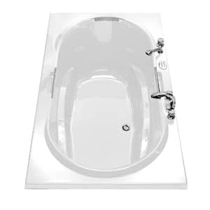 Antigua 72 in. Acrylic Center Drain Oval Drop-in Air Bath Bathtub in White