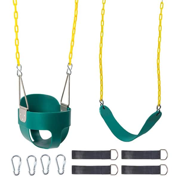 Winado High Back Bucket Toddler Swing and Havy-Duty Strap Swing Seat with Chain