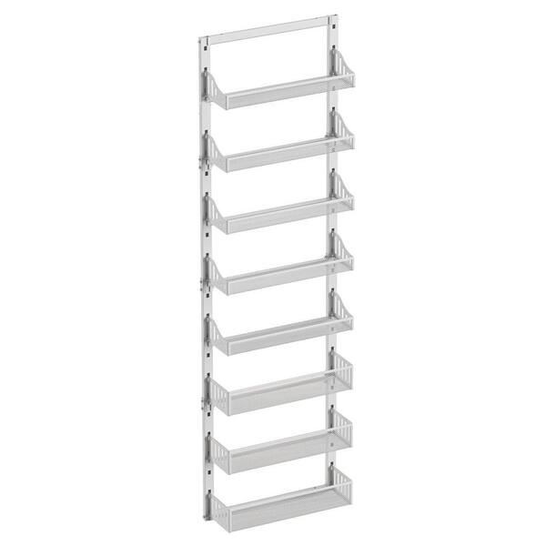 Numhew 8-Tier White Over the Door Pantry Organizer, 2 in 1 Wall