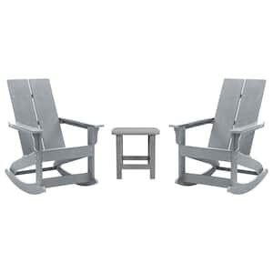 Gray 3-Piece Plastic Patio Conversation Set