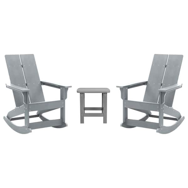 Carnegy Avenue Gray 3-Piece Plastic Patio Conversation Set