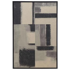 Blurred Lines Framed Mixed Media Abstract Wall Art 36 in. x 24 in.