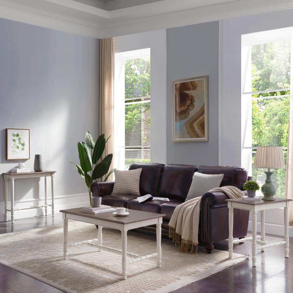 Toscana Ecru and Otter Two-Tone Console Table with Storage