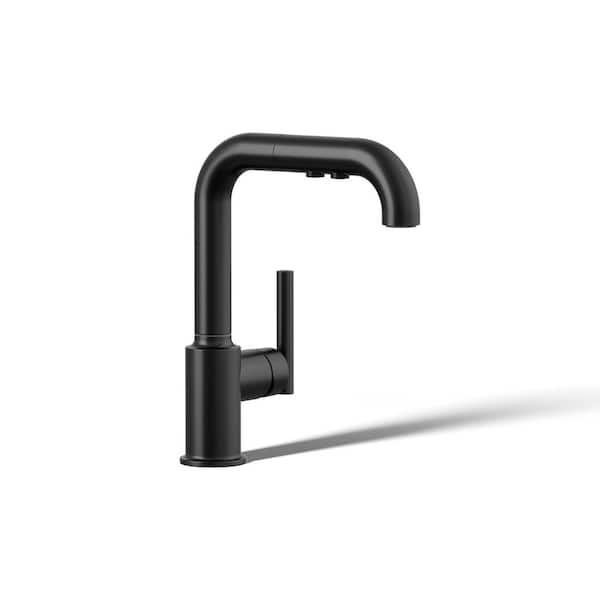 Purist Single-Handle Pull-Out Sprayer Kitchen Faucet in Matte Black