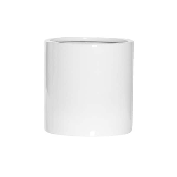 PotteryPots Puk 7.87 in H Glossy White Color Planter- Made of