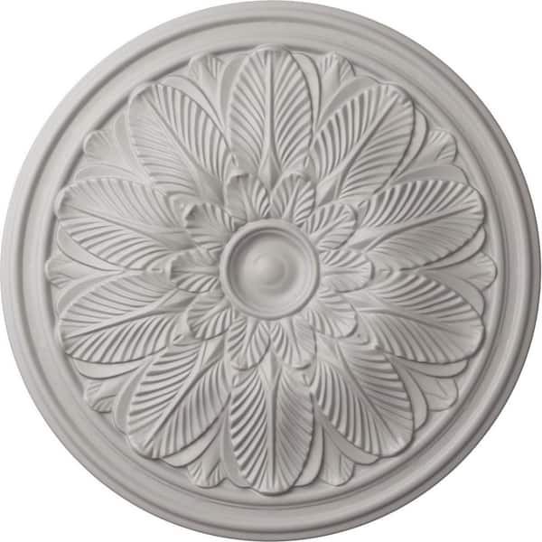 Ekena Millwork 22-5/8 in. x 1-3/4 in. Bordeaux Urethane Ceiling Medallion (Fits Canopies upto 3-1/4 in.), Ultra Pure White