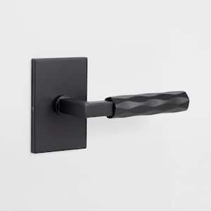 Hailey Matte Black Modern Double Dummy Interior Door Handle with Rectangular Rosette and Concealed Screws