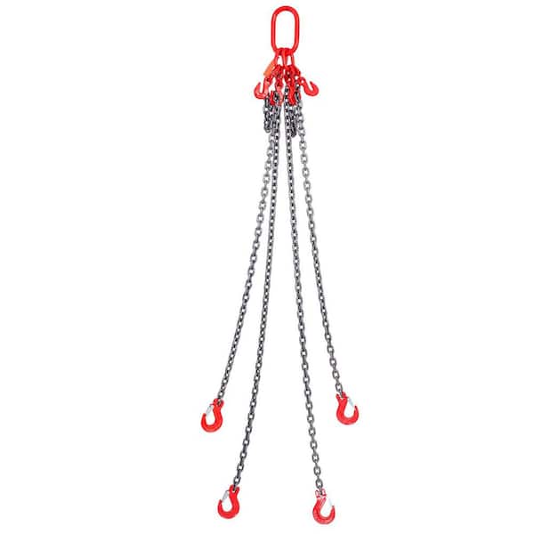Chain Sling, 5/16 in. x 5 ft. Lifting Chains, Engine Chain Hoist Lifts w/ Grab Hooks for Engine Hoist, Engine Lift Chain