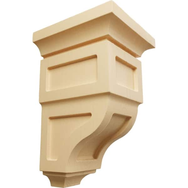 Ekena Millwork 3-1/2 in. x 6 in. x 3-3/4 in. Maple Mini Reyes Wood Corbel
