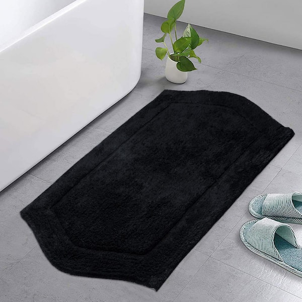 HOME WEAVERS INC Waterford Collection 100% Cotton Tufted Bath Rug, 24 in. x40 in. Rectangle, Black