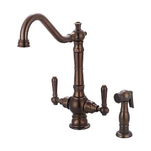 Americana 2-Handle Standard Kitchen Faucet with Side Sprayer in Oil Rubbed Bronze