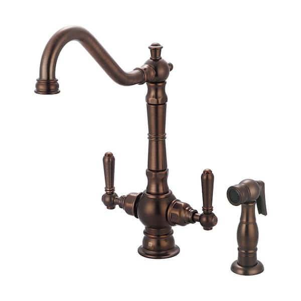 Pioneer Faucets Americana 2-Handle Standard Kitchen Faucet with Side Sprayer in Oil Rubbed Bronze