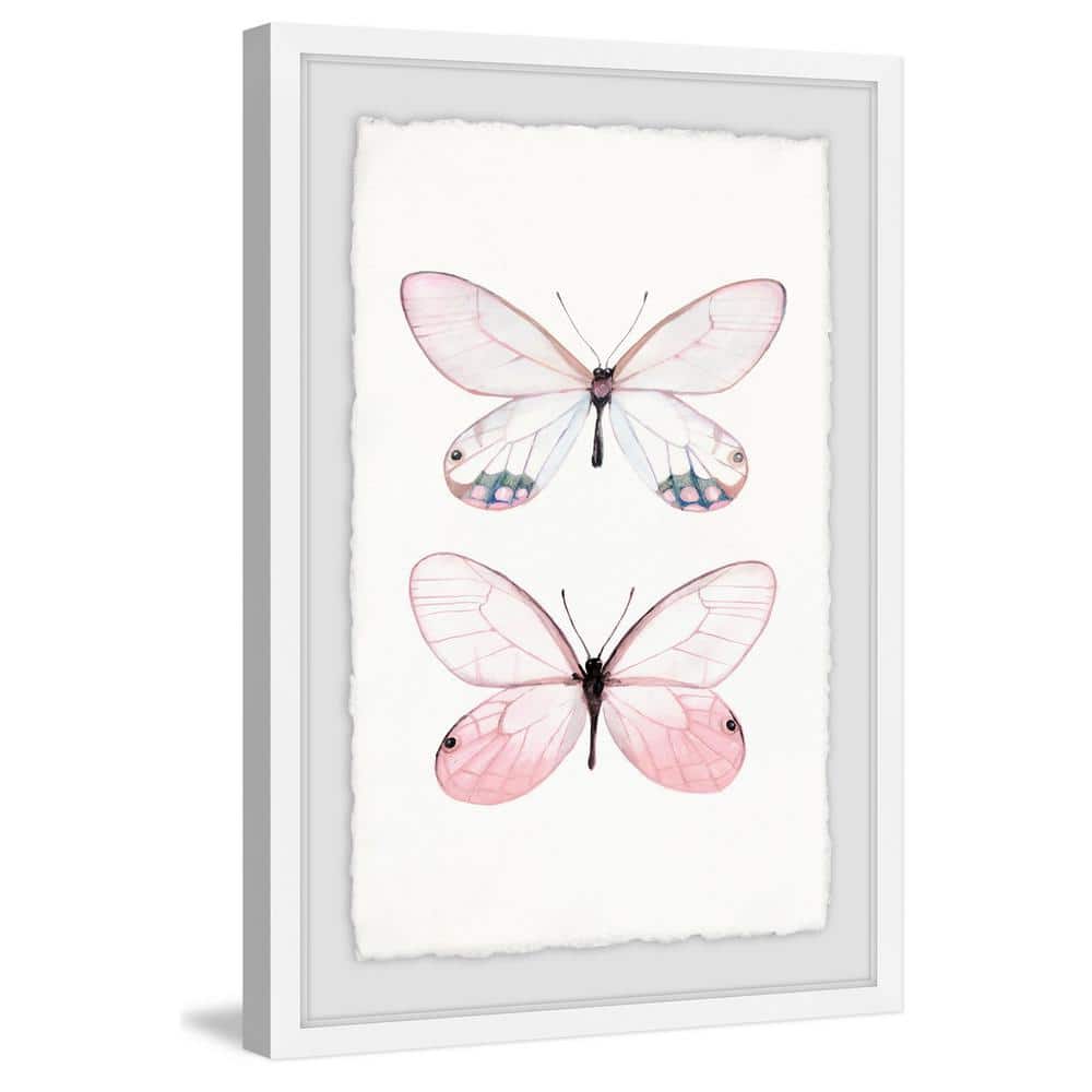 18" x 12" Pink and White Butterfly Canvas Print