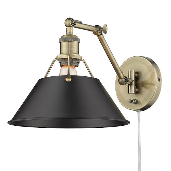 Golden Lighting Orwell 9 in. Aged Brass Sconce