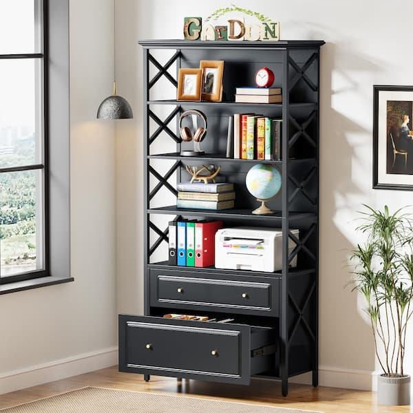 BYBLIGHT Eulas 70.9 in. Brown Wood 12-Shelf Modern Tall Etagere Bookcase  6-Tier Display Shelves Book Storage Organizer BB-K0055GX - The Home Depot