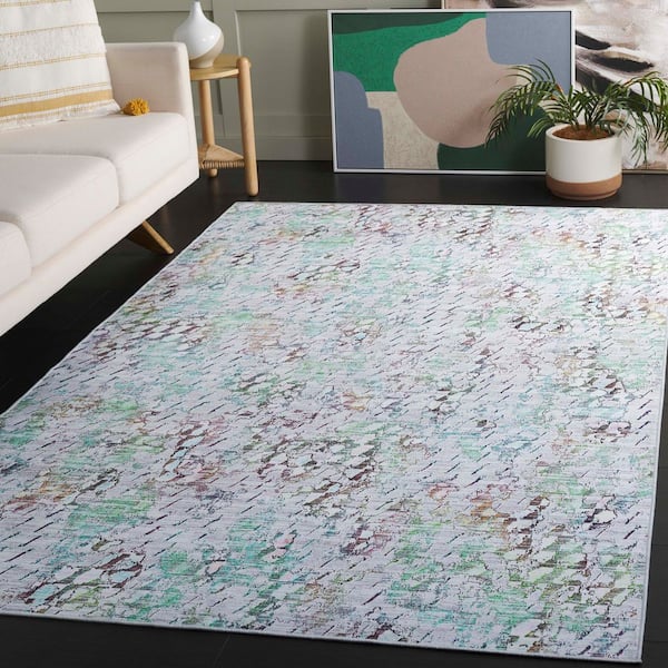 Tacoma Gray/Green 3 ft. x 5 ft. Machine Washable Multi Area Rug