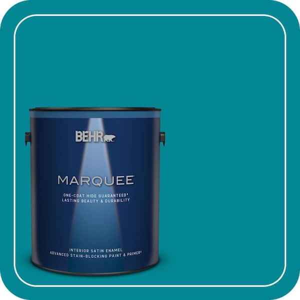 BEHR MARQUEE 1 gal. Home Decorators Collection #HDC-SM16-06 Blue Slushie Satin Enamel Interior Paint & Primer