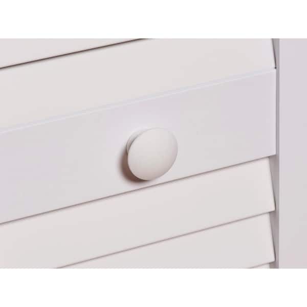 Pinecroft 60 in. x 80 in. Seabrooke Louver/Louver White Hollow