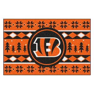 Cincinnati Bengals Holiday Sweater Orange 1.5 ft. x 2.5 ft. Starter Area Rug