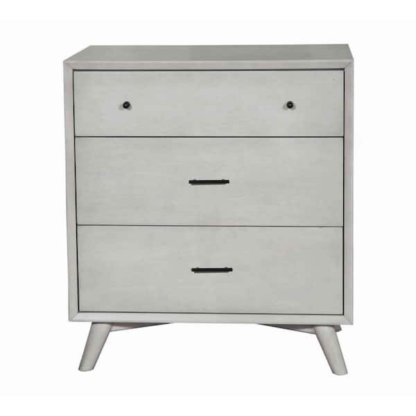 Benjara 18 in. Gray 3-Drawer Wooden Chest of Drawers