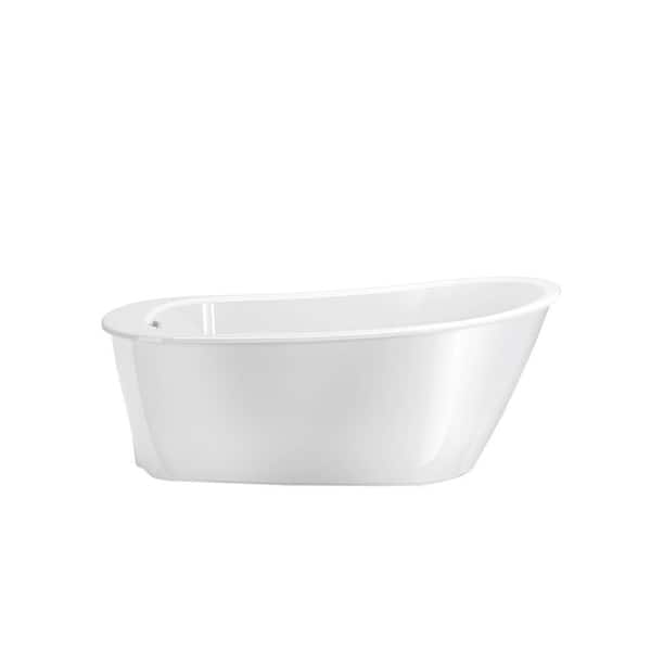 Sax AcryLX 60 in. x 32 in. Freestanding Soaking Bathtub with Reversible Drain in White