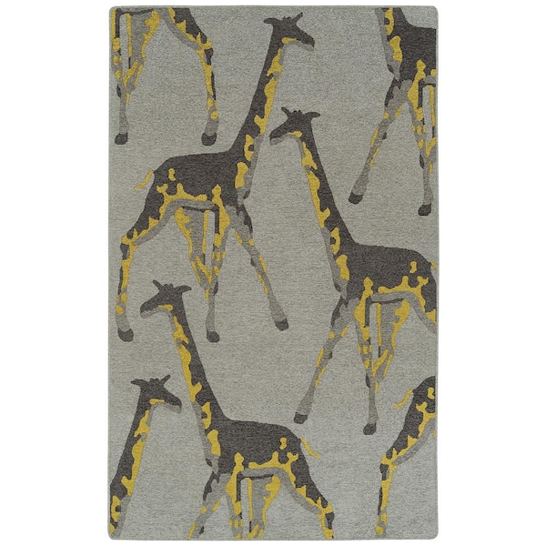 Kaleen Forever Fauna Charcoal 8 ft. x 10 ft. Animal Print Area Rug