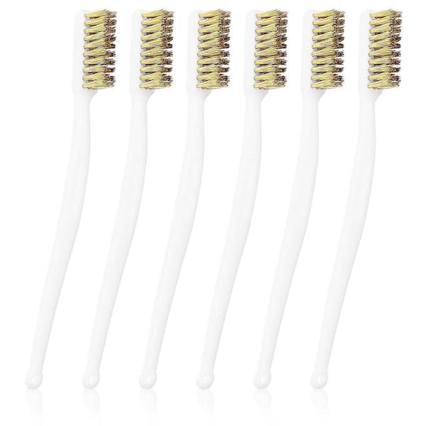 KIWDZFU 6-Pcs Wire Brush Cleaning Tool Curved Handle Scratch Wire Masonry Brush for Welding Slag and Rust Removal