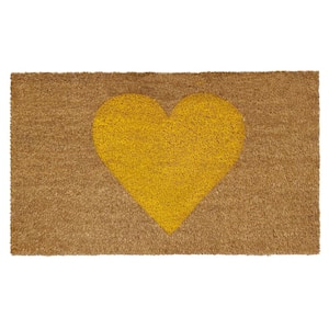 Yellow Heart Doormat, 24" x 48"