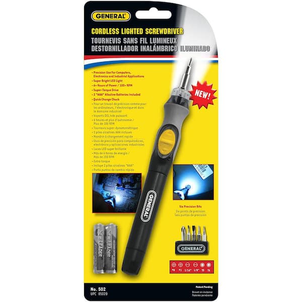 General Tools 502 Cordless Lighted Power Precision Screwdriver by