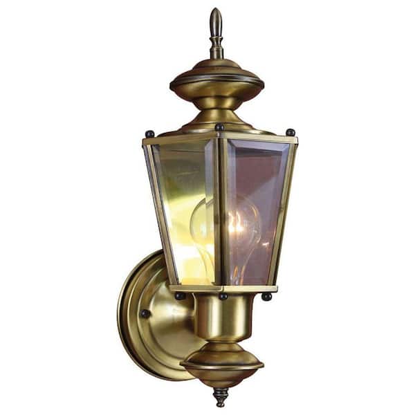 Volume Lighting 1-Light Antique Solid Brass Outdoor Wall Mount