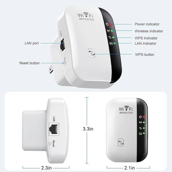 1200Mbps 2.4G/5G Dual Band Wireless Internet WiFi Repeater/Router/AP Signal  Booster For Home Larger Coverage Extender And Signal Amplifier