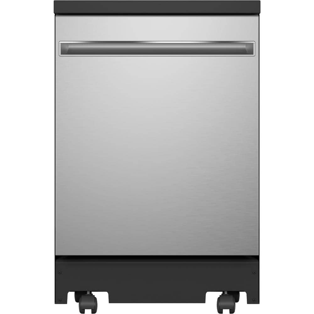 GE 24 in. Top Control Portable Stainless Steel Dishwasher with